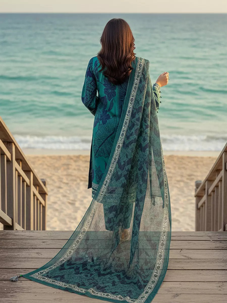 3PC Unstitched Printed Silk Lawn Suit (SUNS7ASI316)