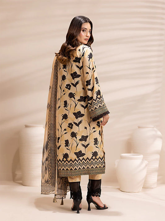 3PC Unstitched Printed Lawn Silk Suit (ASI157)