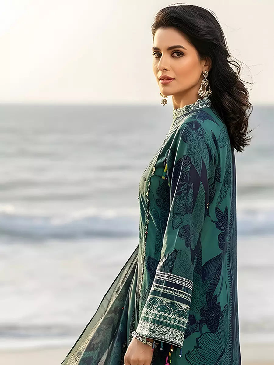 3PC Unstitched Printed Silk Lawn Suit (SUNS7ASI316)