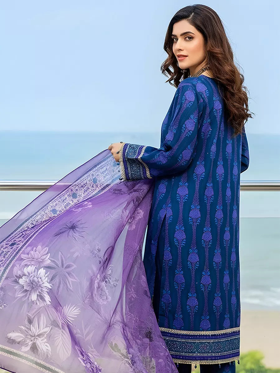 3PC Unstitched Printed Silk Lawn Suit (SUNS7ASI317)
