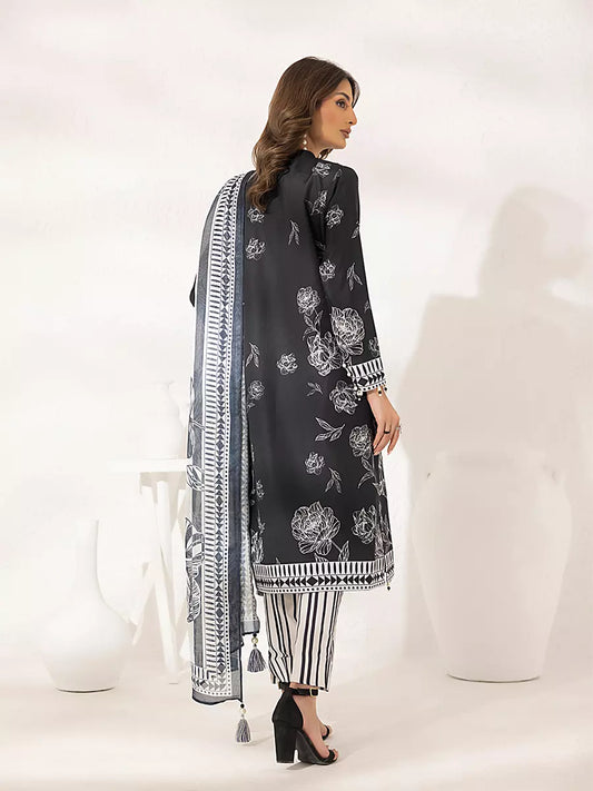 3PC Unstitched Printed Lawn Silk Suit (ASI286)