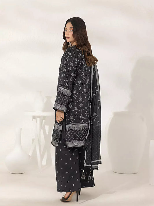 3PC Unstitched Printed Lawn Silk Suit (ASI282)