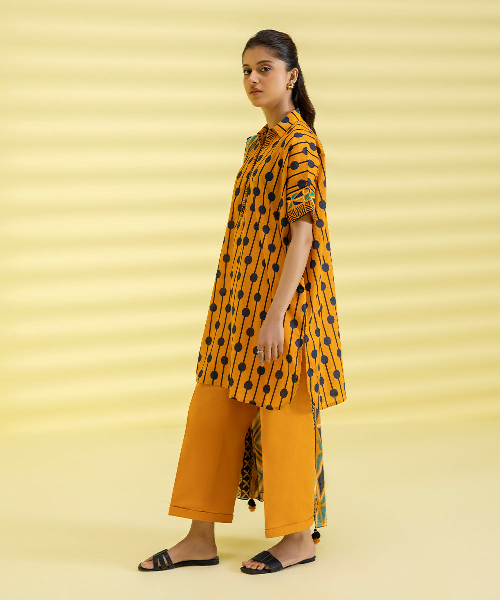 PRINTED LAWN SUIT - Multi Yellow