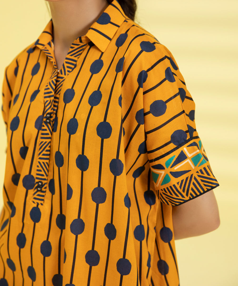 PRINTED LAWN SUIT - Multi Yellow