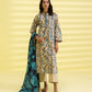 PRINTED LAWN SUIT - Off White & Cobalt Blue
