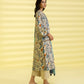 PRINTED LAWN SUIT - Off White & Cobalt Blue