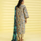 PRINTED LAWN SUIT - Off White & Cobalt Blue