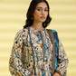 PRINTED LAWN SUIT - Off White & Cobalt Blue