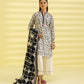 PRINTED LAWN SUIT - Black and White