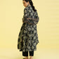 PRINTED LAWN SUIT - Black