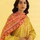 PRINTED LAWN SUIT - Mustard & Pink