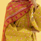 PRINTED LAWN SUIT - Mustard & Pink