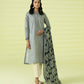 PRINTED LAWN SUIT - Off White and Blue