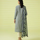 PRINTED LAWN SUIT - Off White and Blue