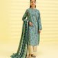 PRINTED LAWN SUIT - Laurel and Teal Blue