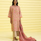 PRINTED LAWN SUIT - Beige and Pink