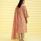PRINTED LAWN SUIT - Beige and Pink