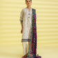 PRINTED LAWN SUIT - Off White & Purple