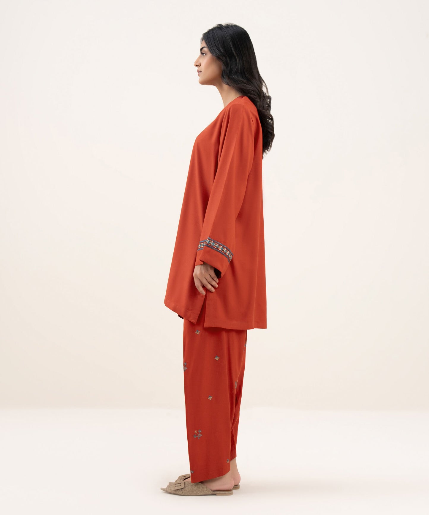 Embroidered Khaddar Shirt