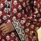 PRINTED LAWN SUIT - Wine Red