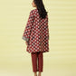 PRINTED LAWN SUIT - Wine Red