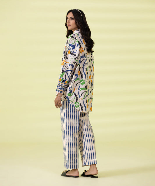 PRINTED LAWN SUIT - Off White