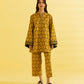 PRINTED LAWN SUIT - Mustard