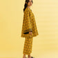 PRINTED LAWN SUIT - Mustard