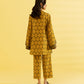 PRINTED LAWN SUIT - Mustard