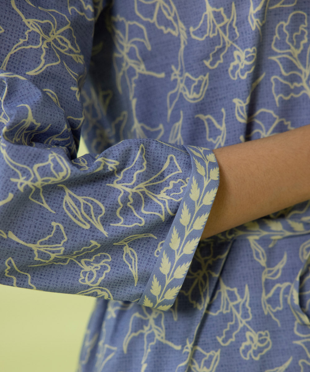 PRINTED LAWN SUIT - Lilac
