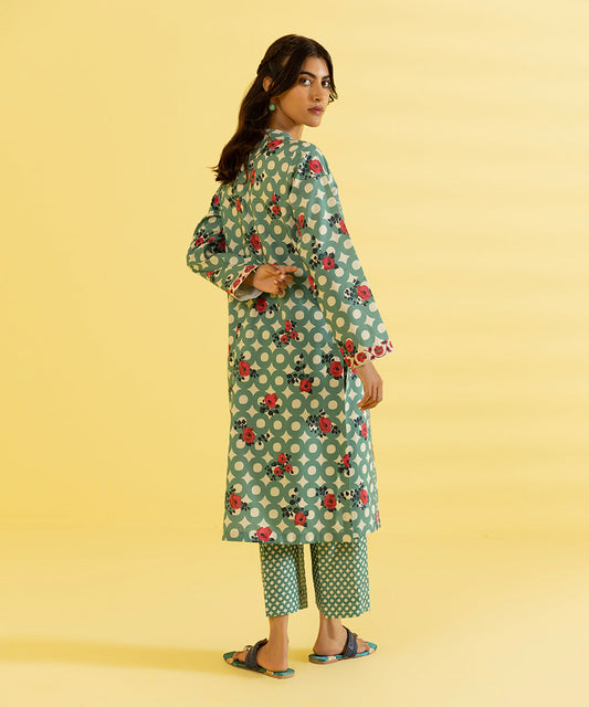 PRINTED LAWN SUIT - Blue