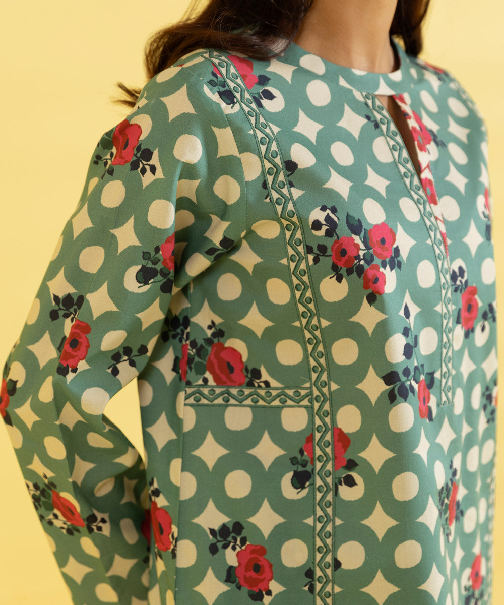 PRINTED LAWN SUIT - Blue