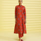 PRINTED LAWN SUIT - Red