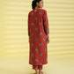 PRINTED LAWN SUIT - Red