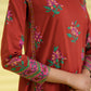 PRINTED LAWN SUIT - Red