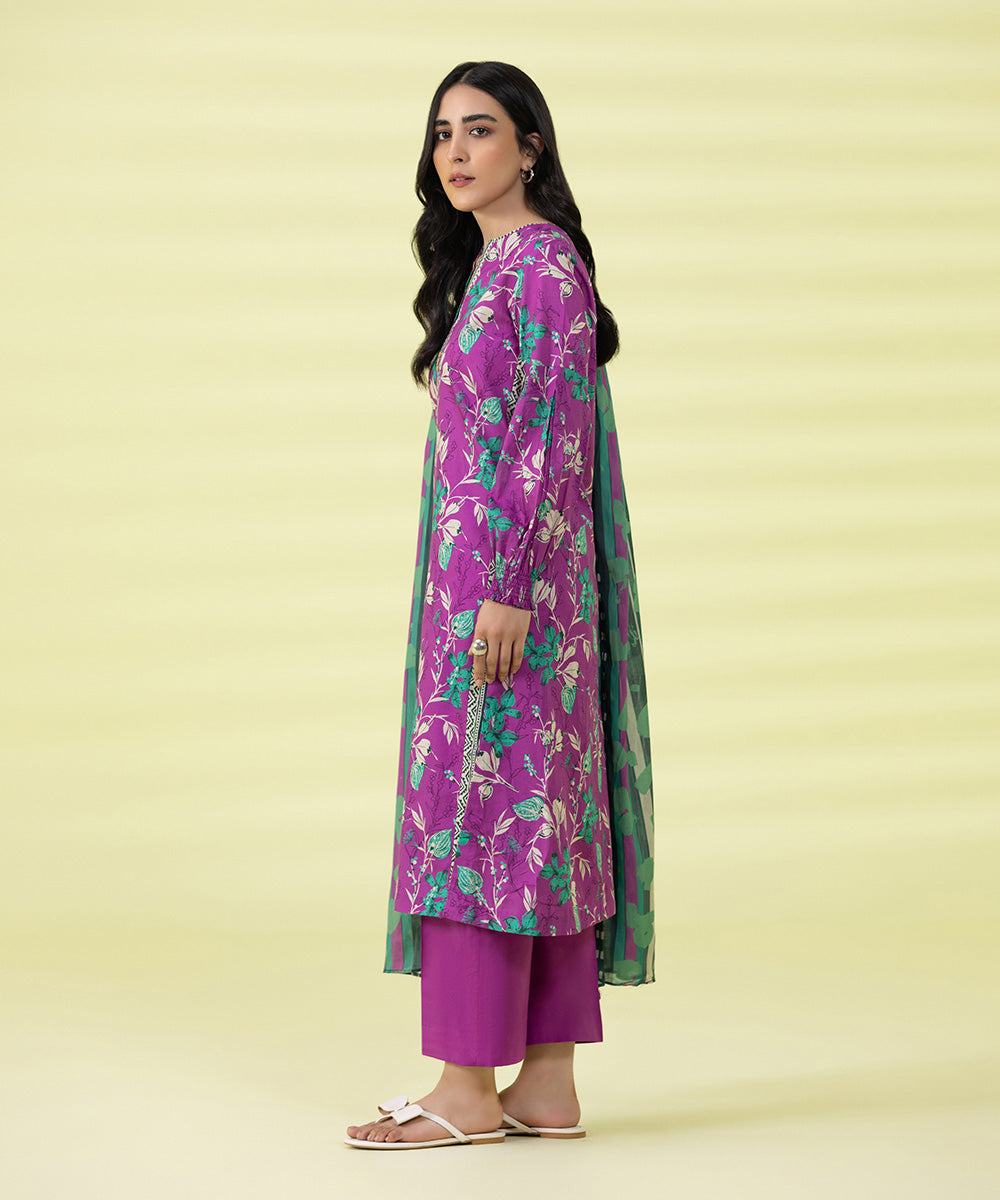 3 PIECE - PRINTED LAWN SUIT