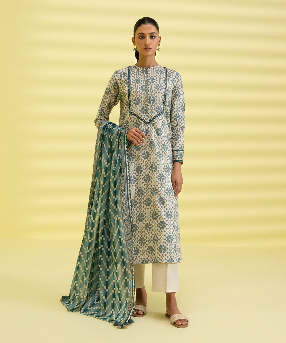 3 PIECE - PRINTED LAWN SUIT