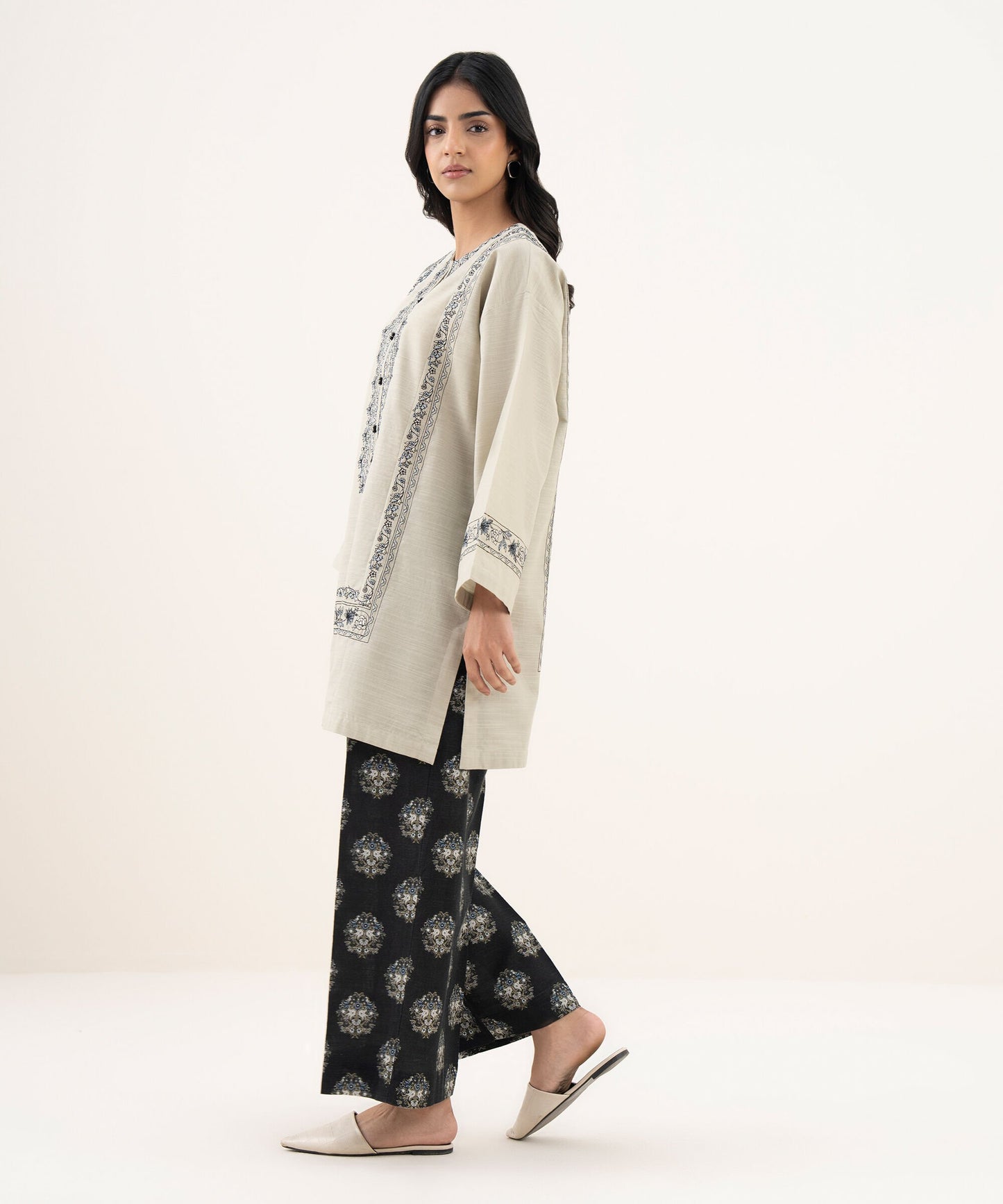 Embroidered Khaddar Shirt