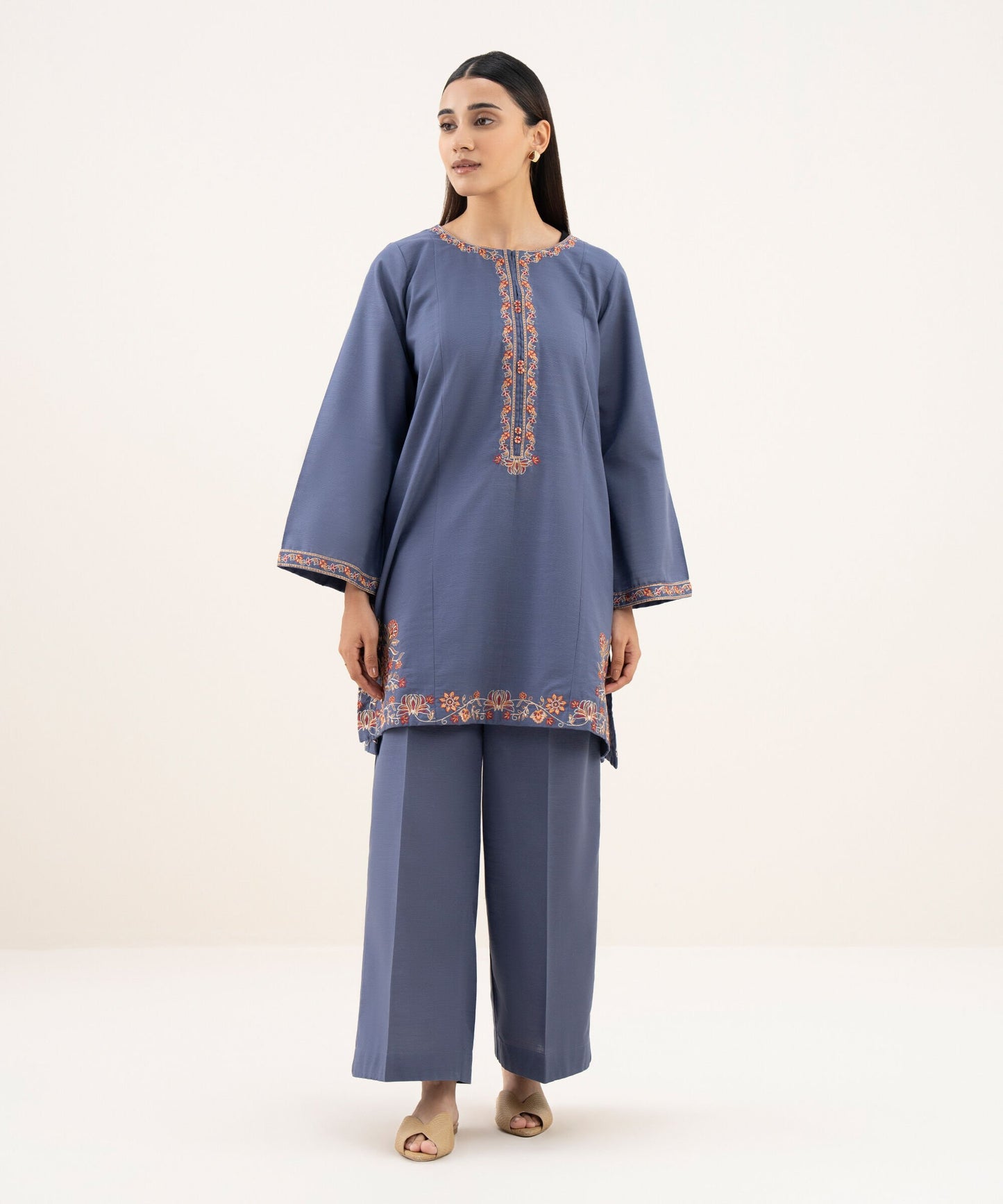 Embroidered Khaddar Shirt