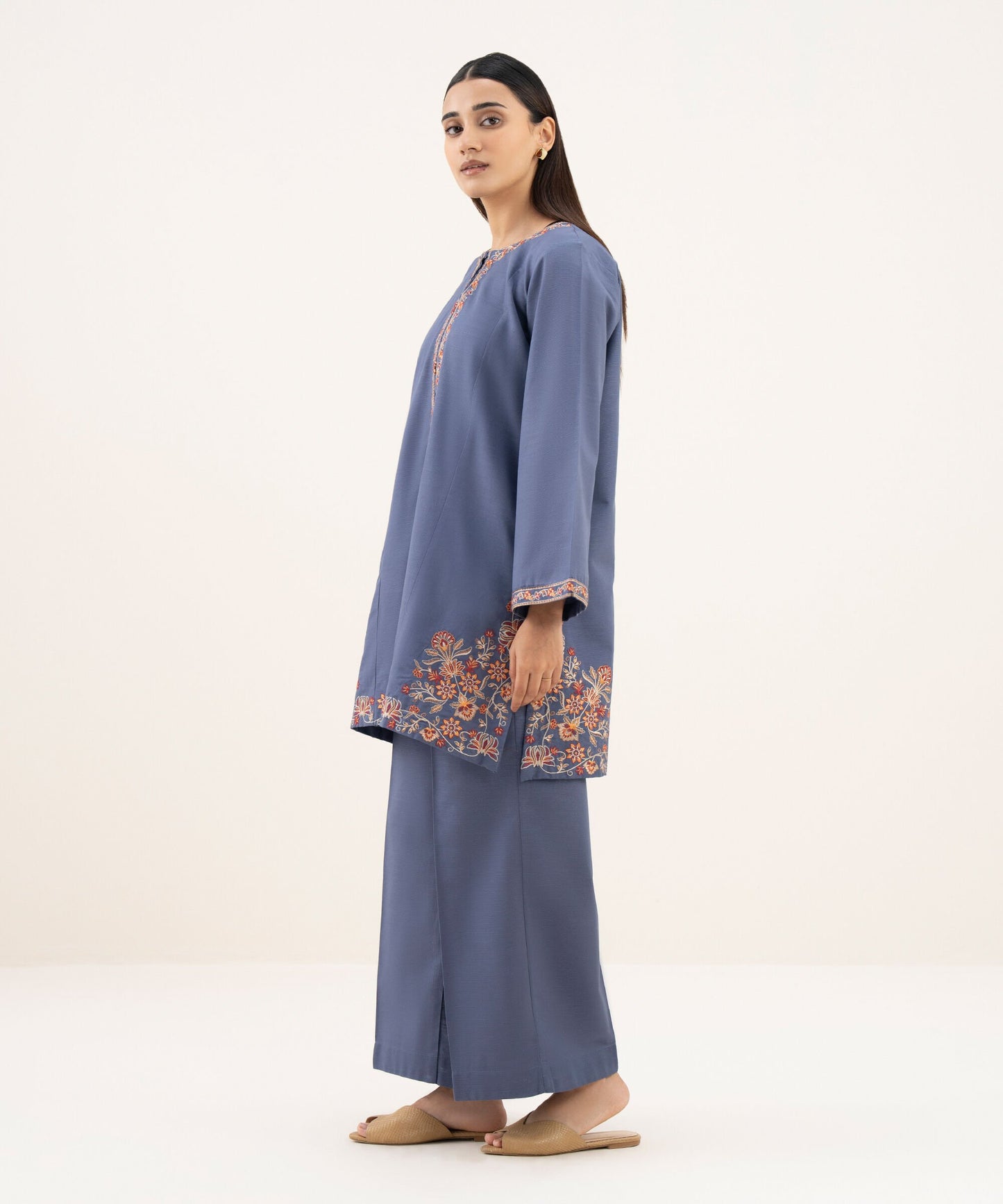 Embroidered Khaddar Shirt
