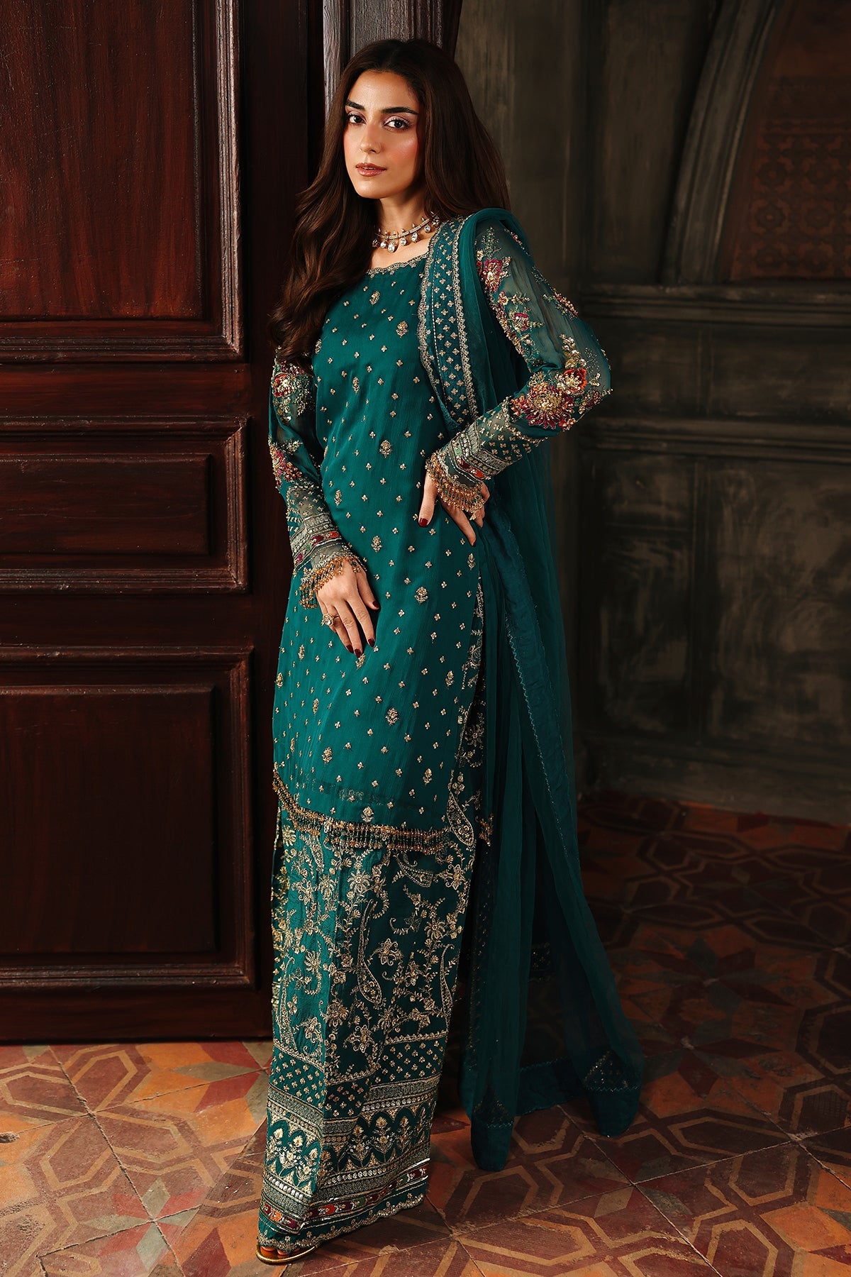 4-PC Charizma Unstitched Luxury Collection DJW5-04