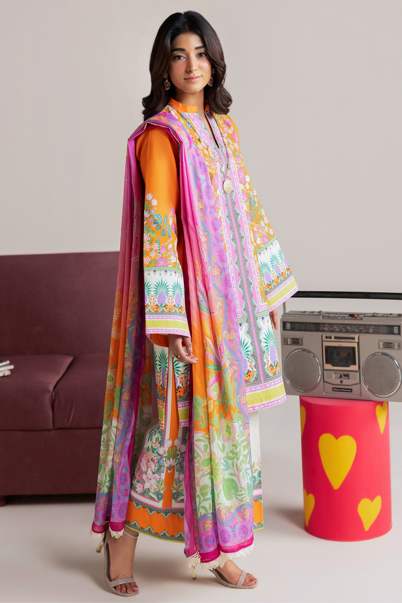 Amal Summer Prints 3Pc. Unstitched 08