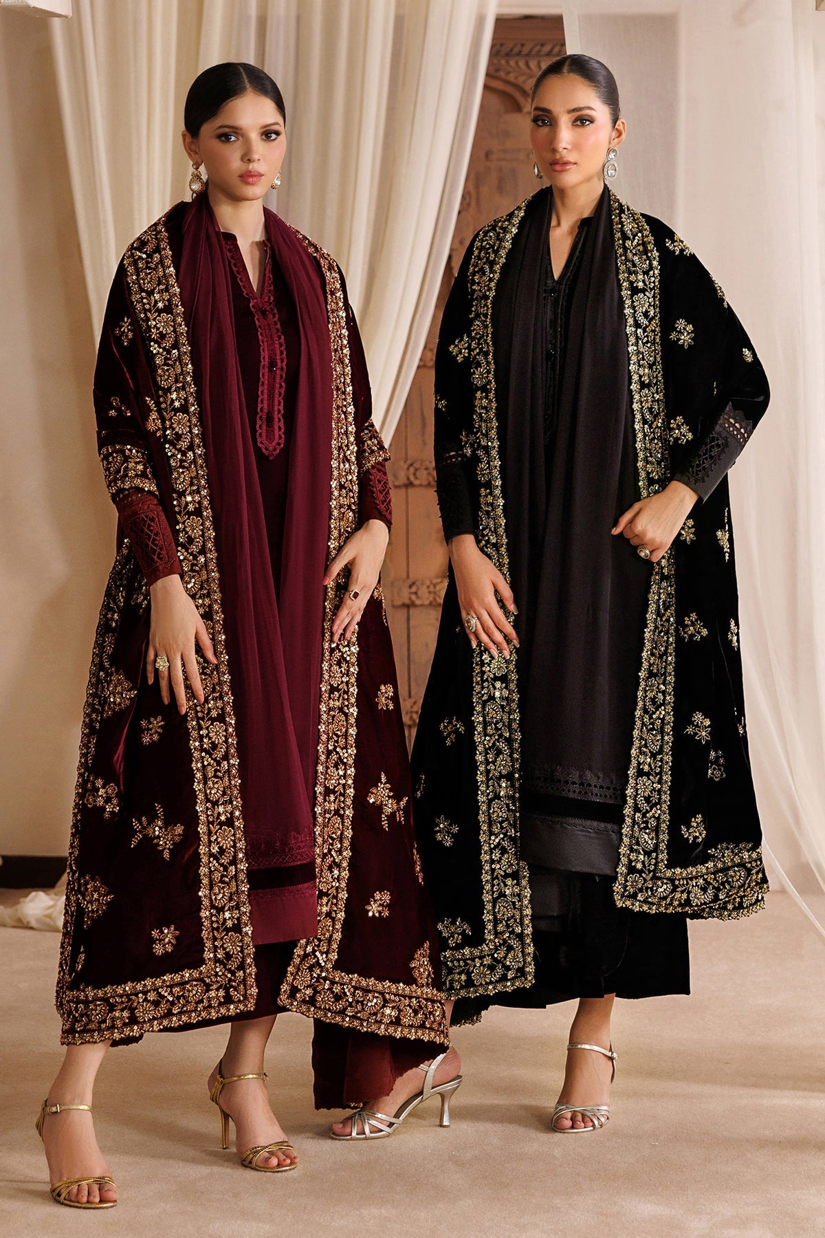EMBROIDERED VELVET SHAWL VS-71