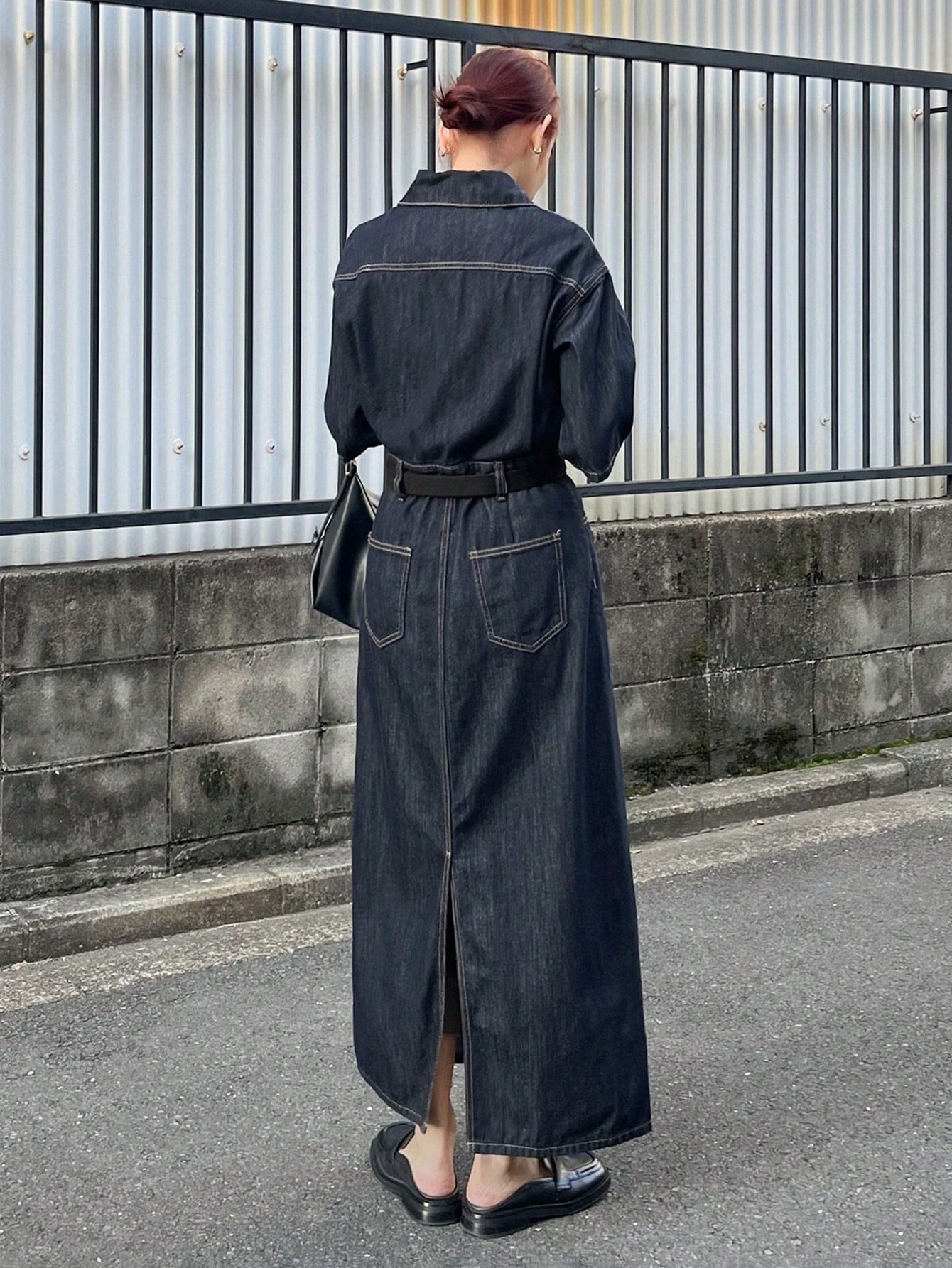 Button-Up Casual Denim Shirt Dress