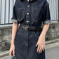 Button-Up Casual Denim Shirt Dress
