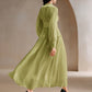 Sparkly Fabric Puffy Sleeve Waist Patchwork High Waist Dress