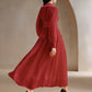 Sparkly Fabric Puffy Sleeve Waist Patchwork High Waist Dress