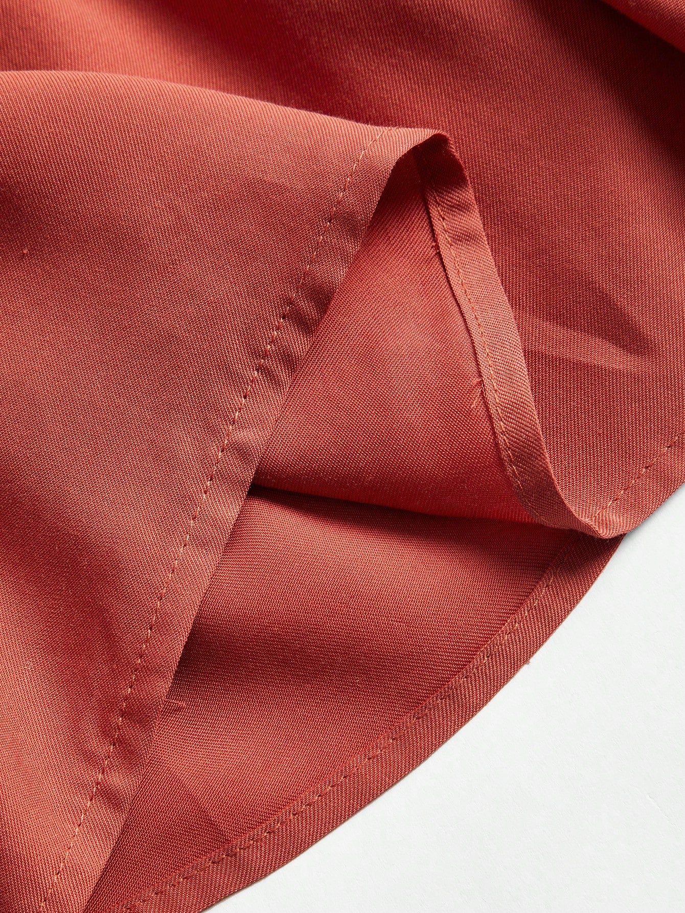 Woven Orange Red Pleated Long Dress