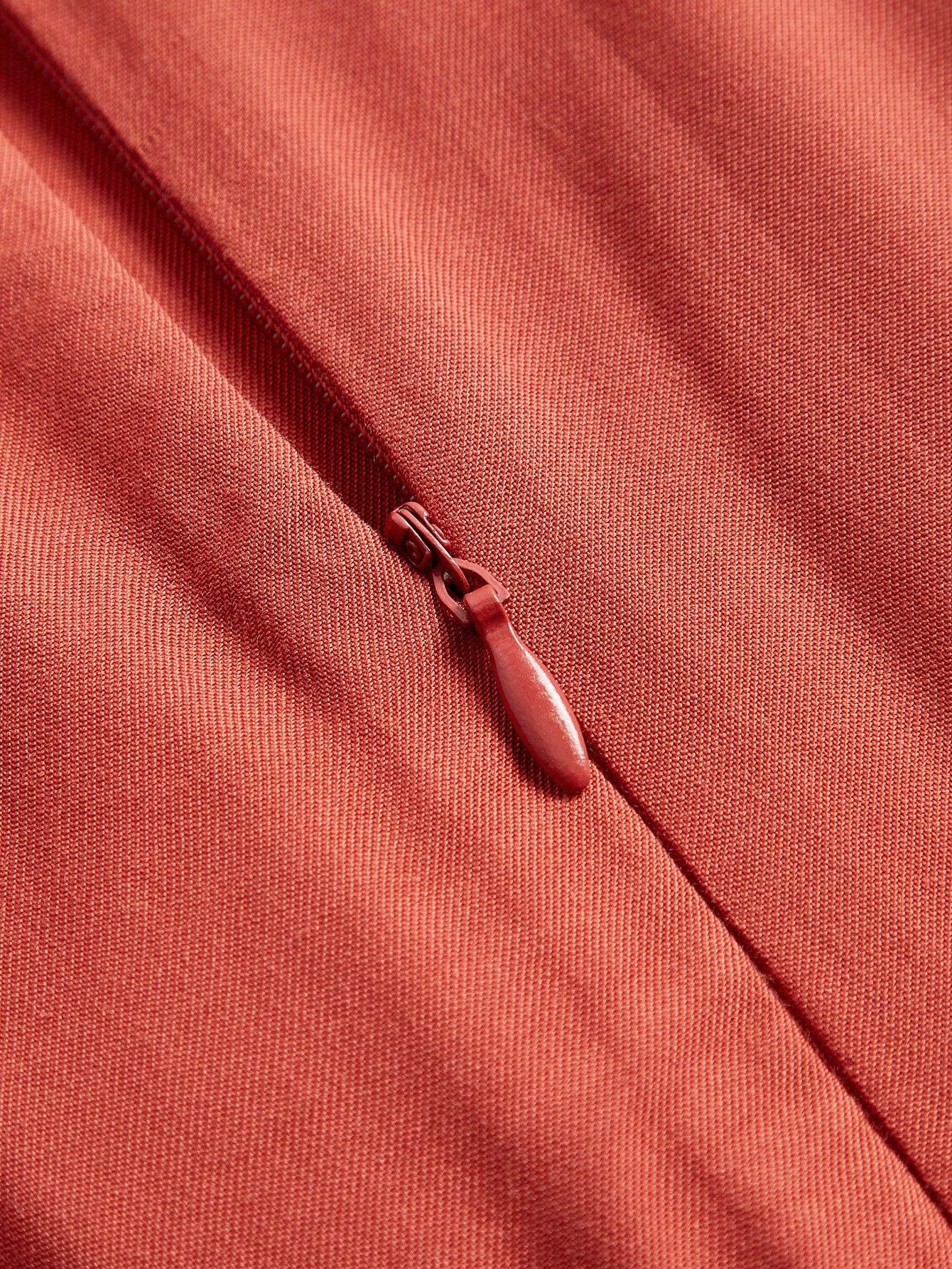 Woven Orange Red Pleated Long Dress