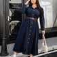 Plus Size Women's Long Casual Denim Shirt Dress